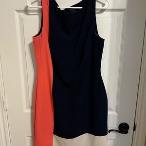 Elegant Colorblock Sleeveless Dress